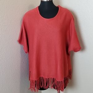 New Kate & Mallory Fringe Knit Poncho